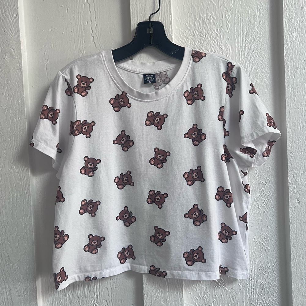 Cropped Bear Print Tee